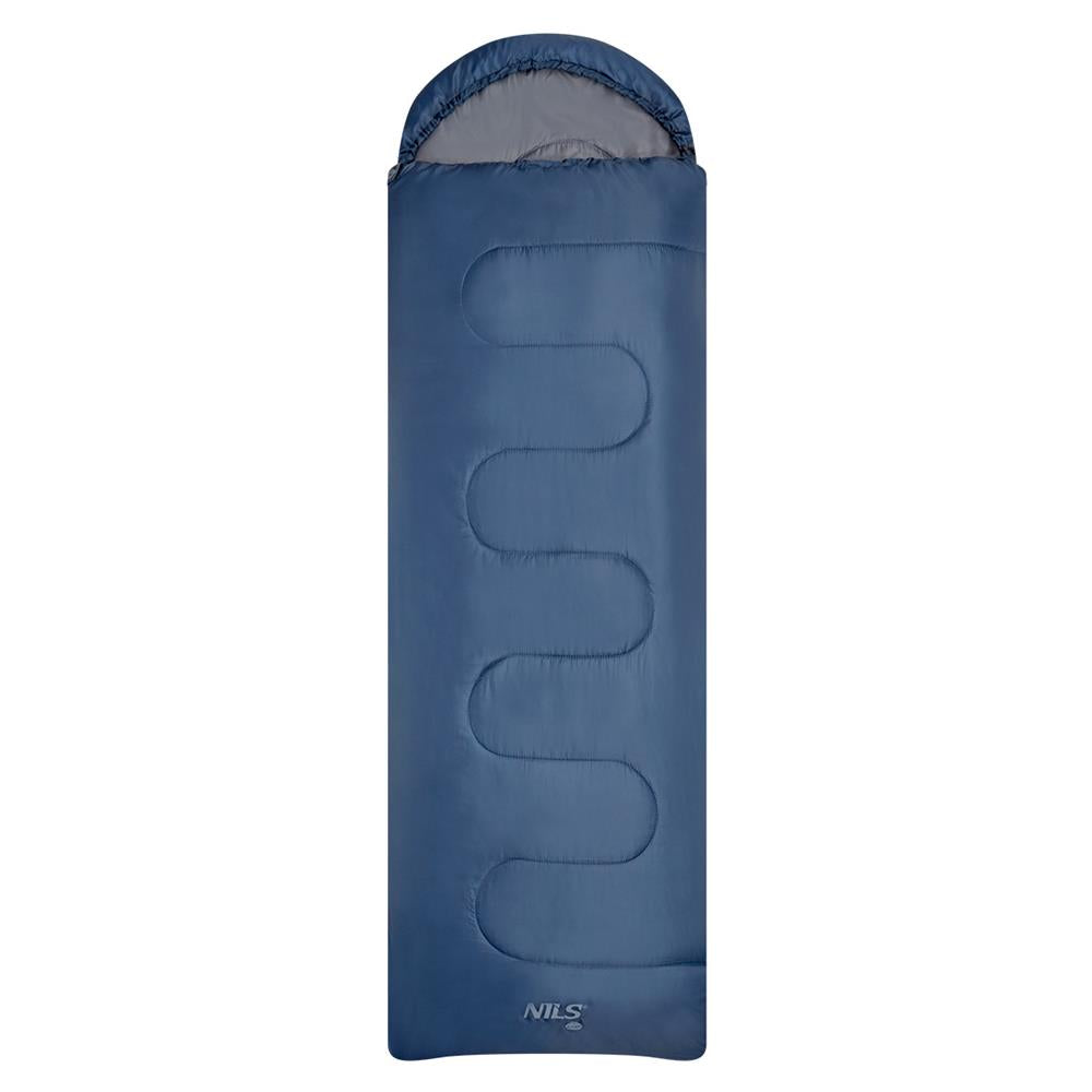 NILS CAMP Schlafsack Größe M Dunkelblau-Grau - leichter Sommerschlafsack für Camping, Reisen & Outdoor