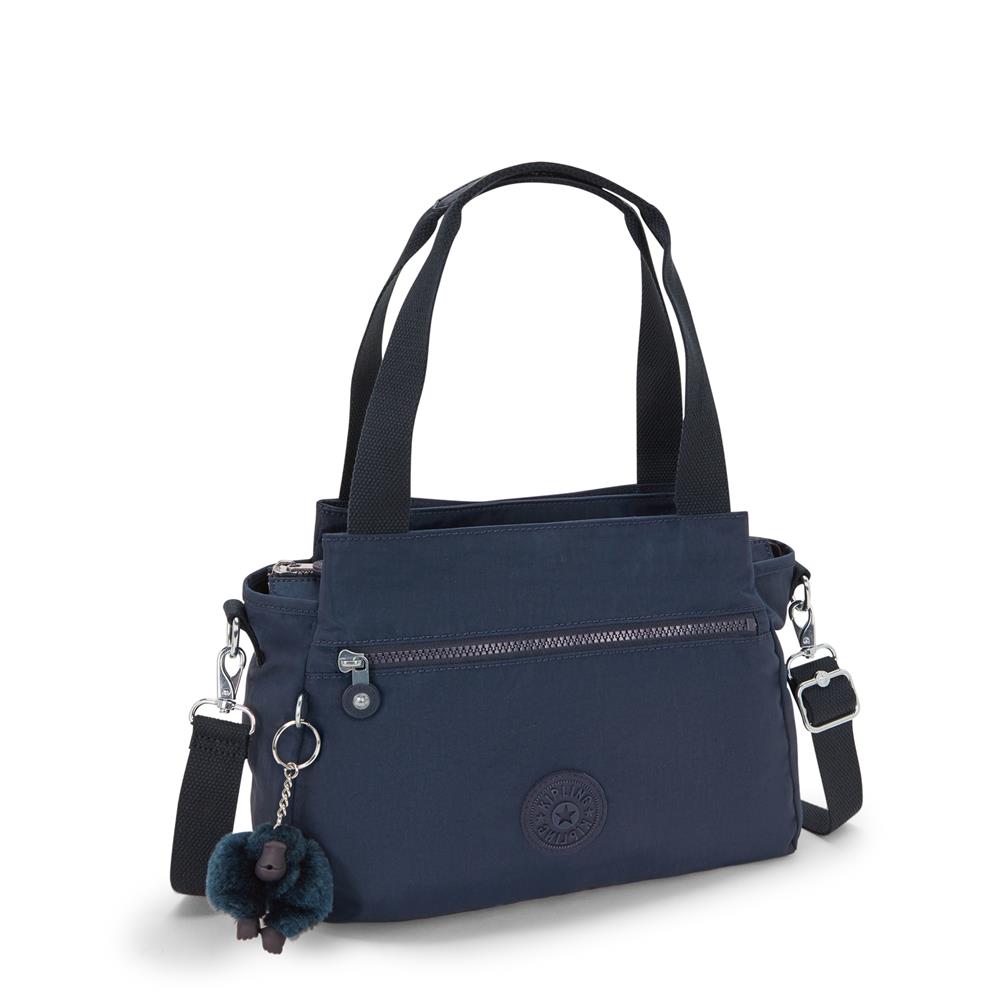 Kipling ELYSIA, mittelgroße Schultertasche, Blue Bleu 2 (blau), Umhängetasche mit vielen Fächern