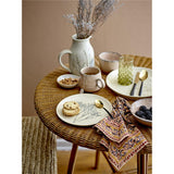 Bloomingville Bea Teller, Natur, 21cm, Steingut, mit Blumenmotiv, dänisches Design