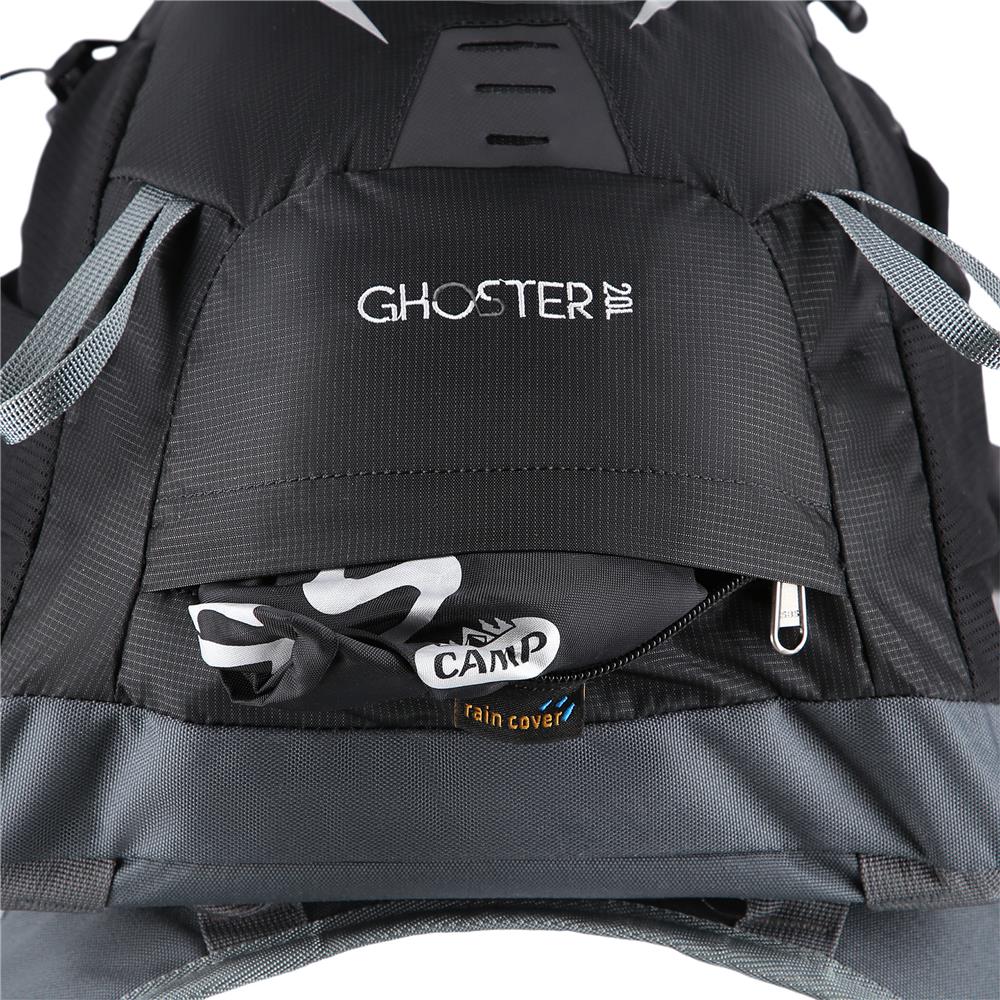 NILS CAMP Trekkingrucksack Ghoster 20L in Schwarz - Outdoor Rucksack mit Belüftung & Regenhülle