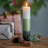Bloomingville Dip Dye Adventskerze Grün Paraffin Countdown Kerze 24 Tage