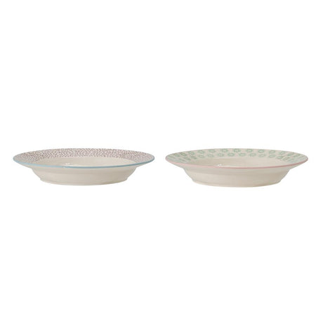 Bloomingville Patrizia Teller, 2er Set, 25cm, Steingut, dänisches Design