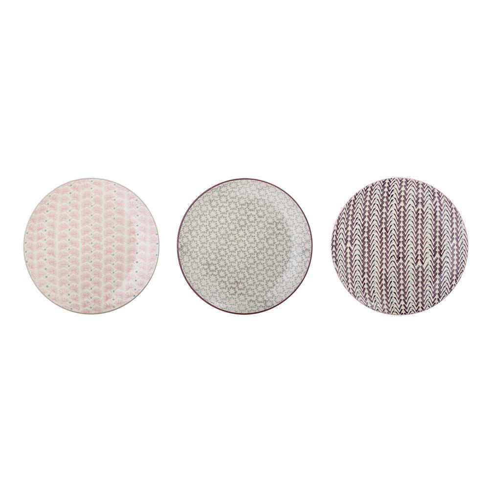 Bloomingville Maya Teller 3er Set 22cm aus Keramik im dänischen Design