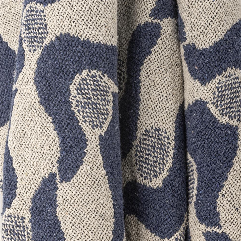 Bloomingville Santena Decke blau 160x130 cm aus recycelter Baumwolle – Wohndecke Kuscheldecke