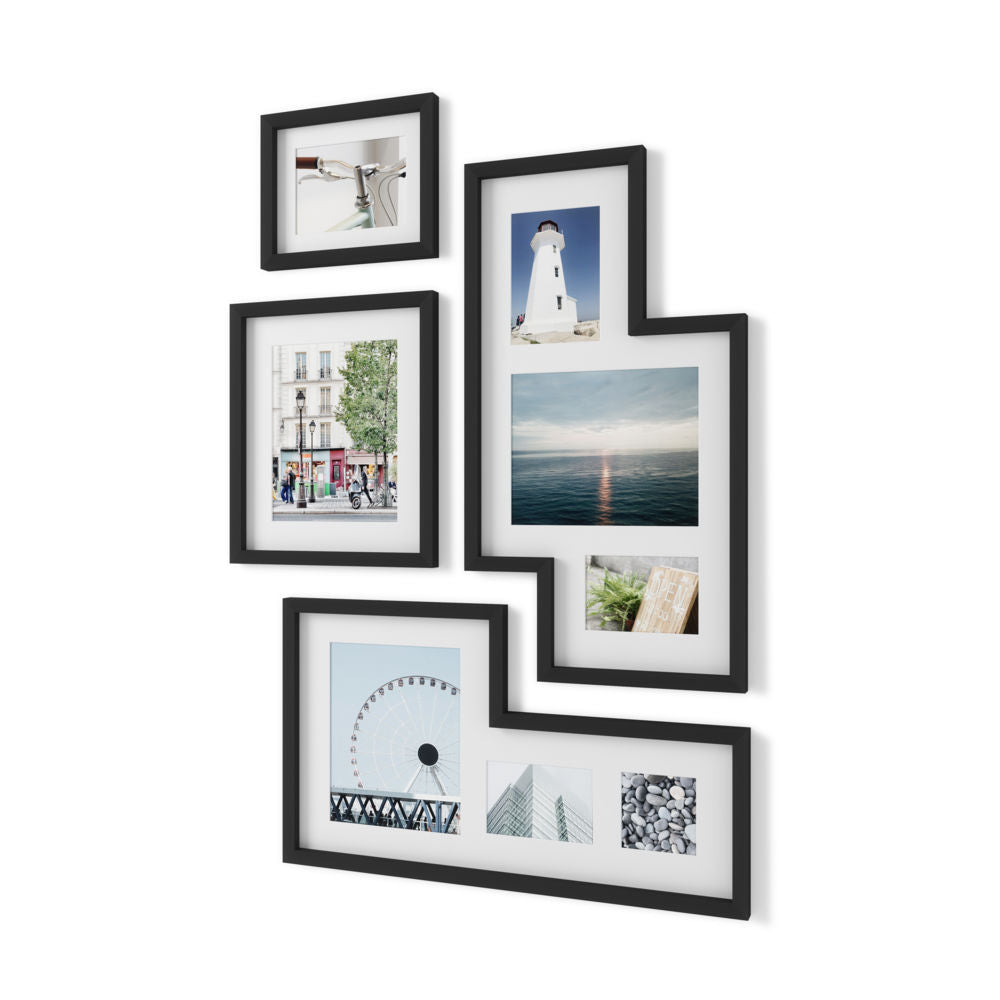 Umbra Mingle Galerie Bilderrahmen-Set und Fotocollage in Schwarz, 4-teilig