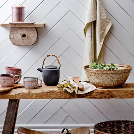 Bloomingville Aster Schalen 3er Set aus Steingut, braun, dekorative Müslischalen