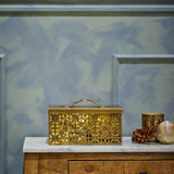 Bloomingville Gretl Box mit Deckel Gold Metall Weihnachtsdeko Aufbewahrungsbox