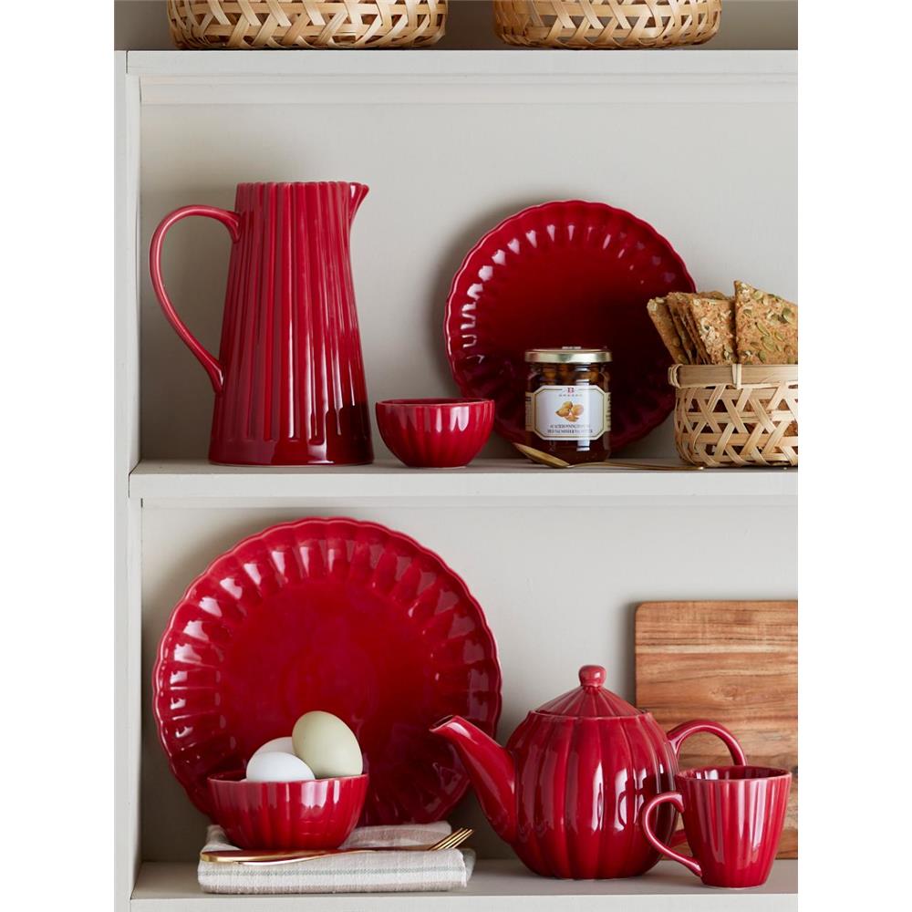 Bloomingville Latina Teekanne, Rot, 1 Liter, Steingut, dänisches Design