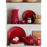 Bloomingville Latina Teekanne, Rot, 1 Liter, Steingut, dänisches Design