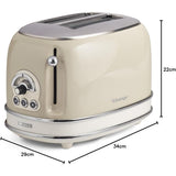Ariete Vintage Toaster, Beige, 2-Scheiben-Toaster mit 6 Bräunungsstufen, 810W