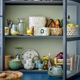 Bloomingville Birdy Eierbecher 2er Set, Blau/Gelb, Steingut, handbemalt, dekorativ & verspielt