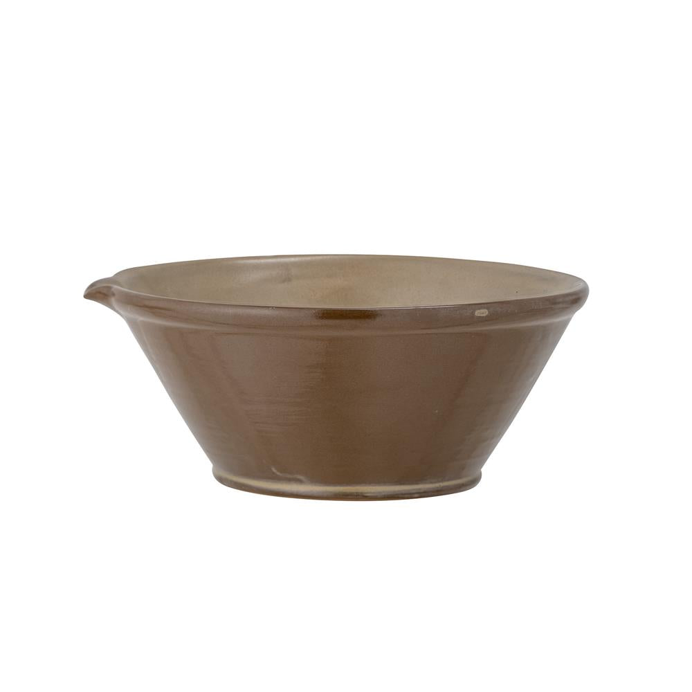 Bloomingville Lani Schale, Braun, D28xH11 cm, rustikale Schüssel aus Steingut, dänisches Design