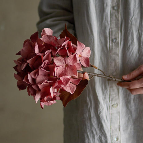 Bloomingville Hydrangea Hortensie Kunstblume Rose Stiel 65 cm