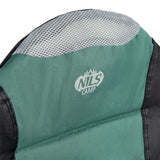 NILS CAMP Campingstuhl Grün - großer gepolsterter Klappstuhl mit Armlehnen für Camping & Garten