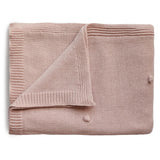 Mushie Gestrickte Babydecke Punkte, Blush, aus 100% Bio-Baumwolle