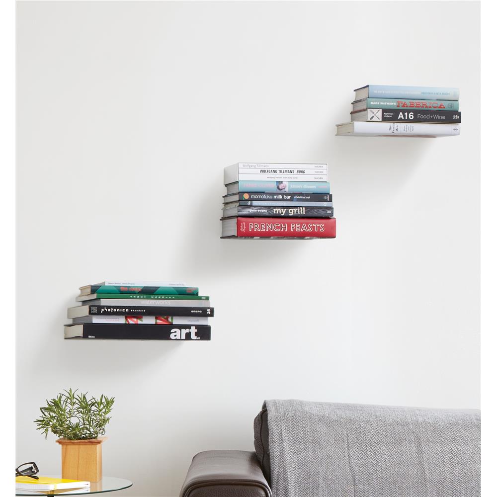 Umbra Conceal Unsichtbares Bücherregal 3er Set Stahl 14 x 13 x 14 cm Wandregal