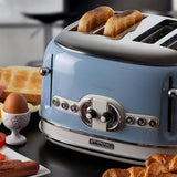 Ariete Vintage Toaster, Blau, 4-Scheiben-Toaster mit 6 Bräunungsstufen, 1600W