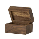 Bloomingville Cemile Box mit Deckel, Braun, Mangoholz mit handgeschnitzten Muster auf dem Deckel