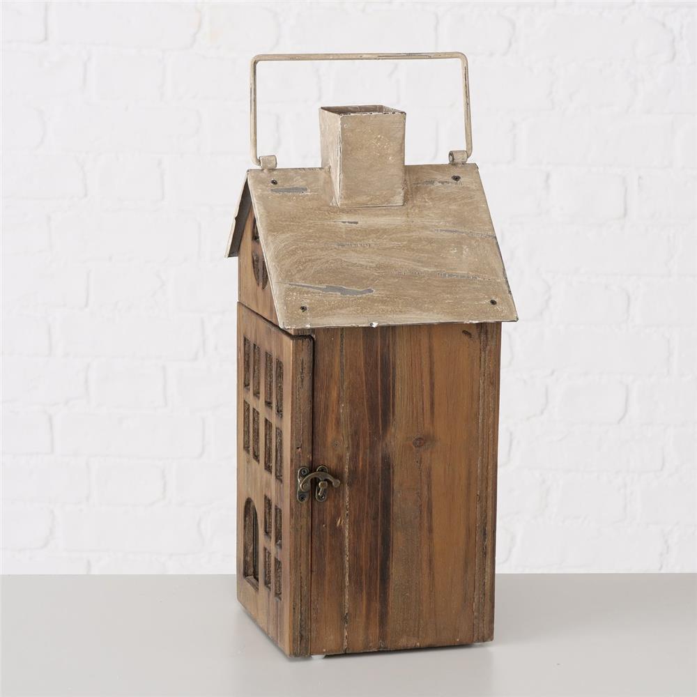 BOLTZE Laterne Marling 2er Set aus Holz Skandinavisches Design