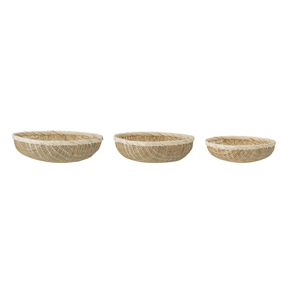 Bloomingville Nico Korbset aus Bambus, 3er-Set, Natur, perfekt zur Aufbewahrung