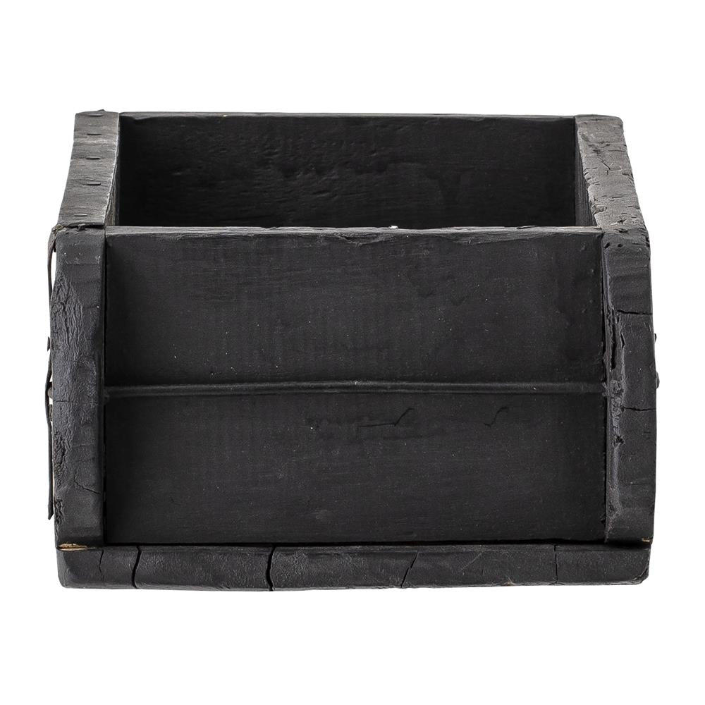 Bloomingville Janemaria Aufbewahrungsbox, in Schwarz, aus recyceltem Holz, 30x10x15 cm
