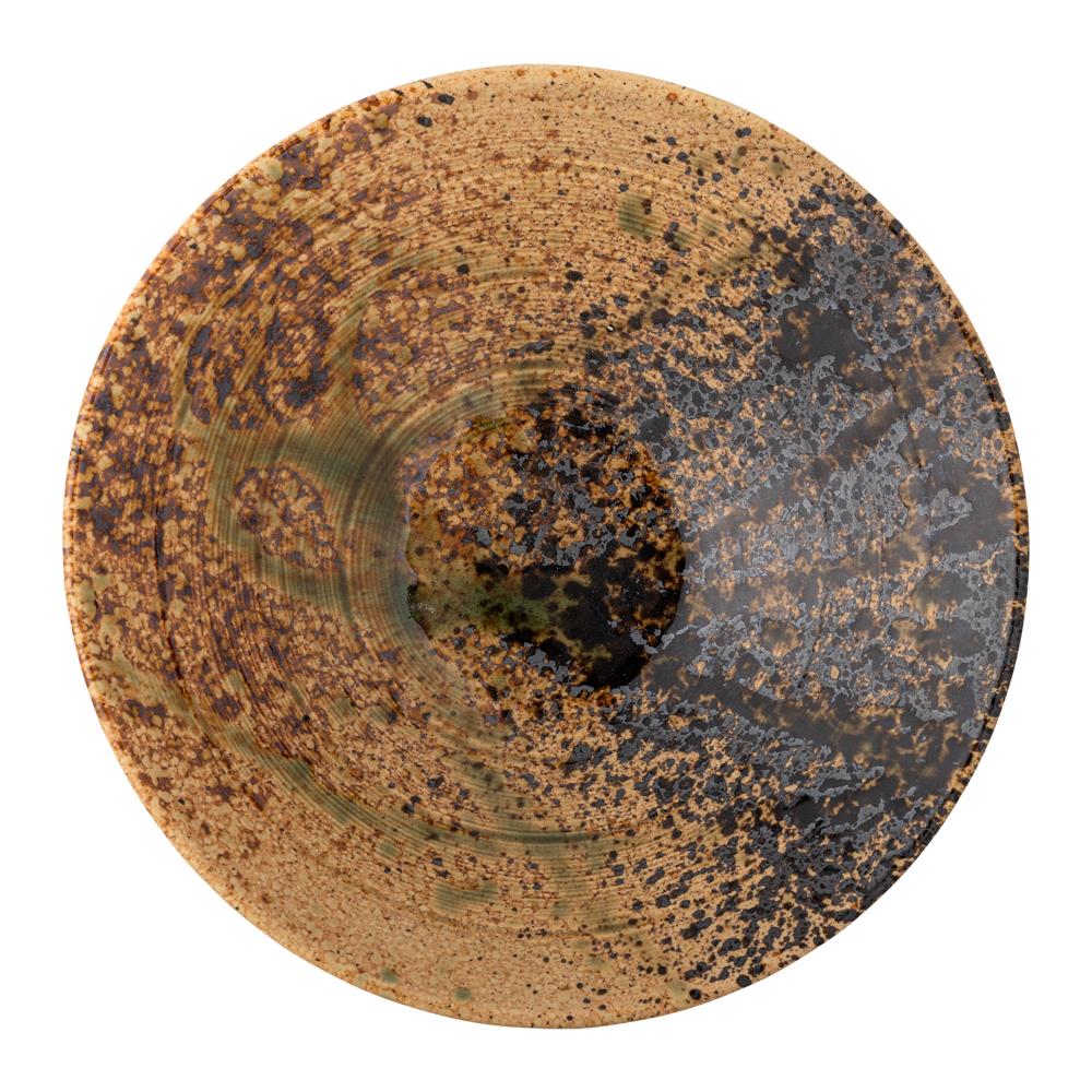 Bloomingville Larken Servierplatte Steingut reaktive Glasur 25 cm