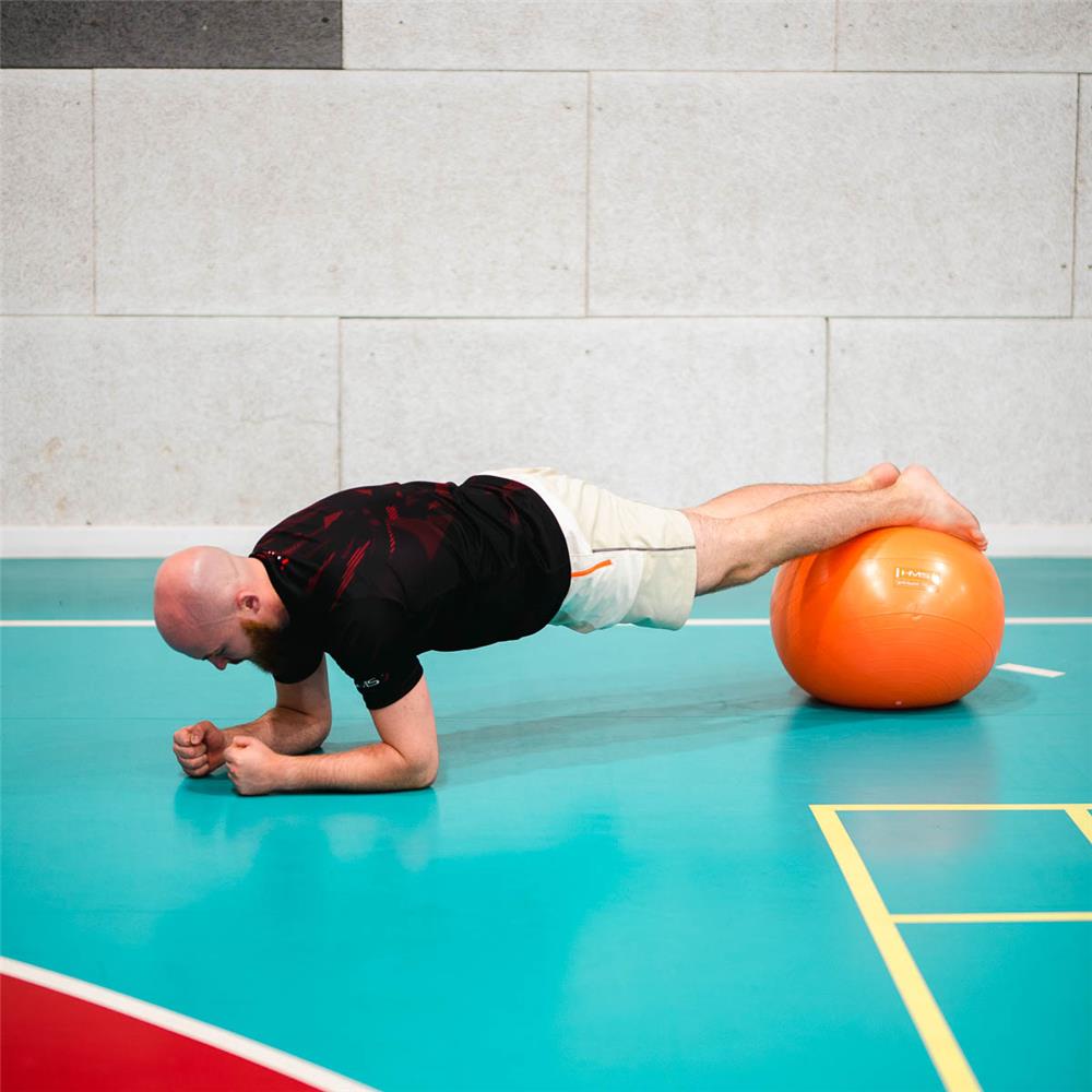 Gymnastikball 55 cm Orange Anti-Burst mit Luftpumpe für Pilates | HMS YB02N