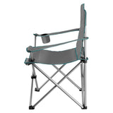 NILS CAMP Campingstuhl Grau-Grün - gepolsterter Klappstuhl mit Armlehnen für Camping, Garten & Angeln