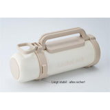 LocknLock Thermoskanne 1,8 L Creme, Becher, Edelstahl, Tragegurt, Auslaufsicher