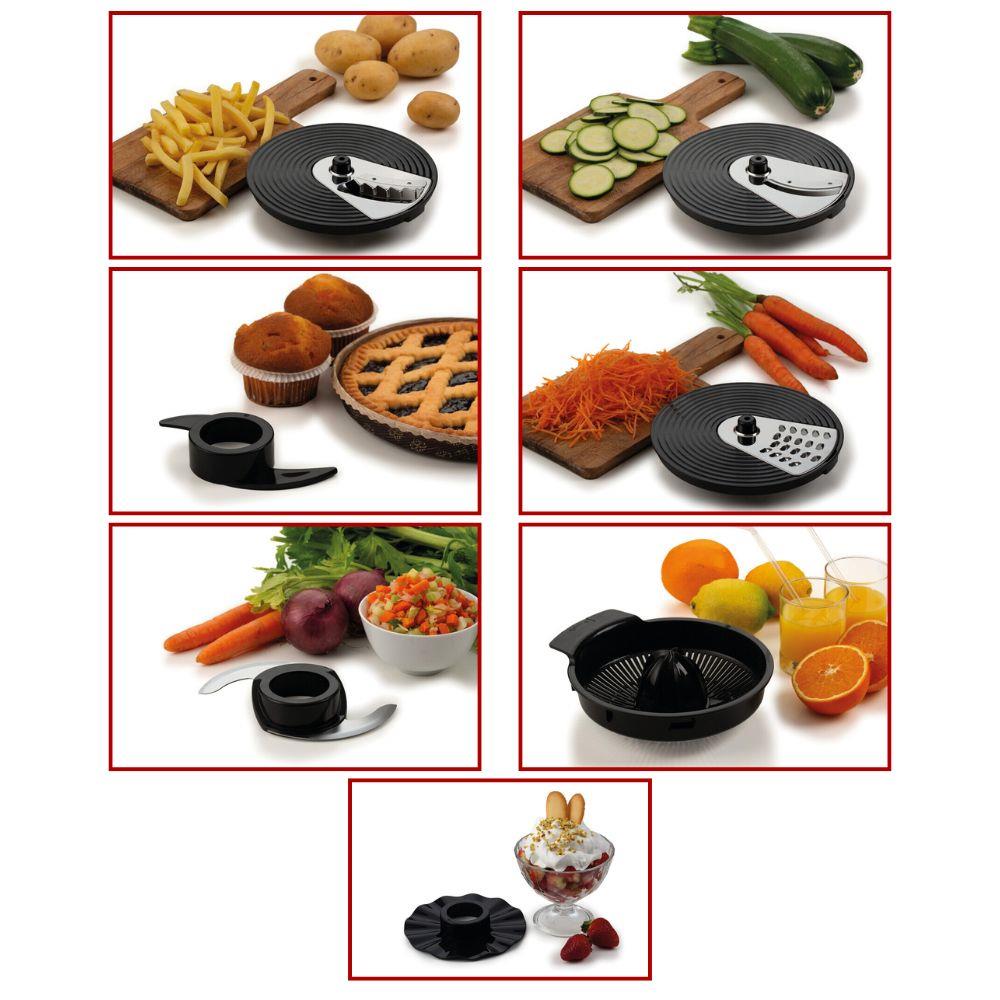 Ariete Moderna Gourmet Pro Küchenmaschine, Schwarz, 1000W, Universalküchenmaschine