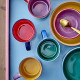 Bloomingville Vista Schale Set 4 bunt - Steingut Schalen mit reaktiver Glasur für Küche & Tischdeko