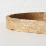 BOLTZE Tablett Tikko, 2er Set, Mangoholz, oval, 72 cm & 82 cm, Natur-Design