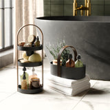 Umbra Bellwood 3-stufiger Kosmetik/Makeup Organizer in Schwarz/Walnuss