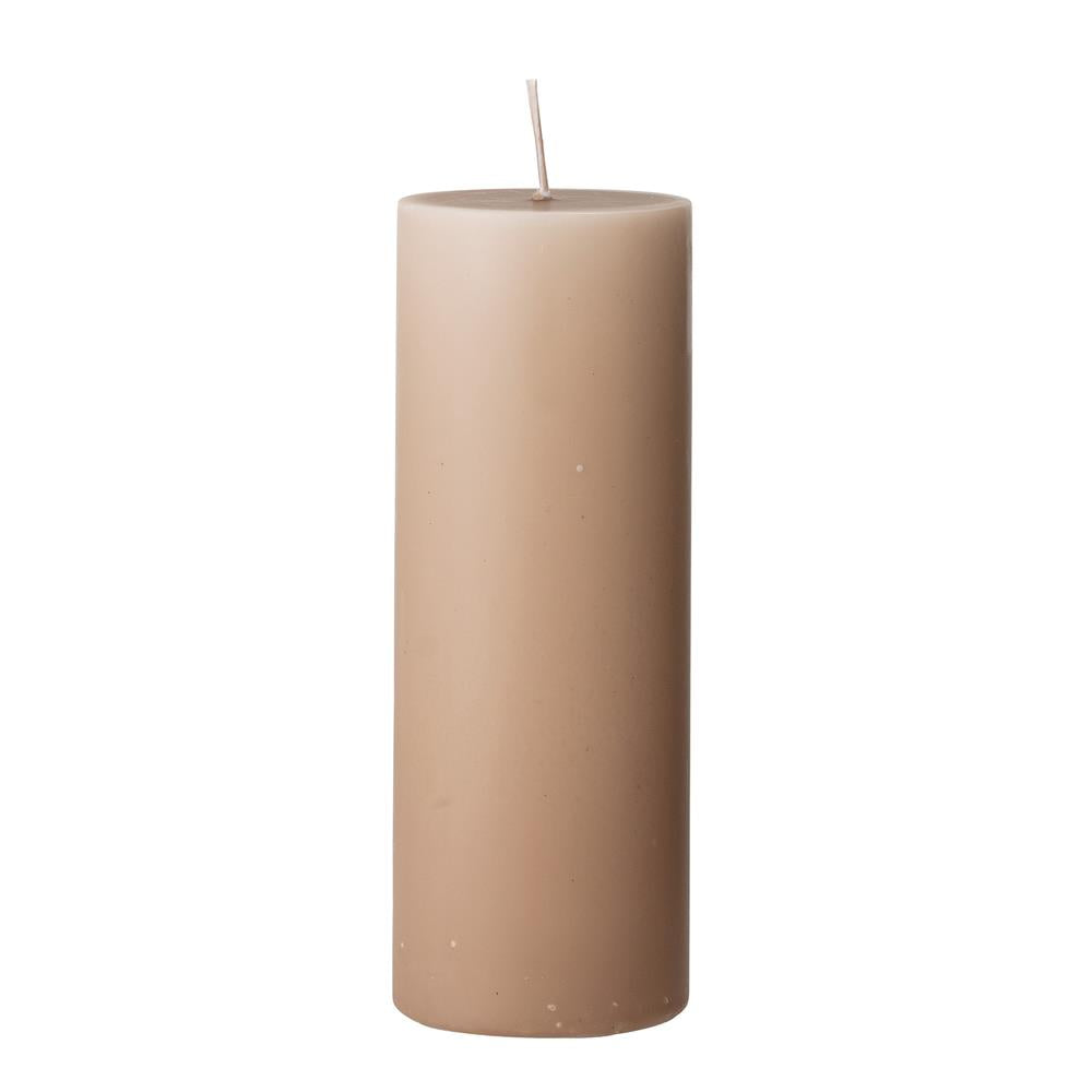Bloomingville Anja Stumpenkerze Hellbraun 20 cm – Unparfümierte Dekokerze aus Paraffin