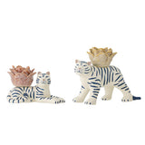 Bloomingville Rory Kerzenhalter Bunt Steingut 2er Set – Tiger-Kerzenhalter