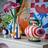 Bloomingville Betiva Vase mehrfarbig Steingut D 23,5 x H 25,5 cm Dekoration Wohnaccessoires