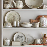 Bloomingville Bea Speise Geschirrset 12-tlg. Natur Steingut handbemalt mit Crackle-Glasur