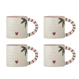 Bloomingville Jovida Tasse Natur Steingut 4er Set 300 ml Weihnachtstassen