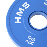 Hantelscheibe 2 kg Gummiert 50 mm, 2 Stück | HMS CBRS20