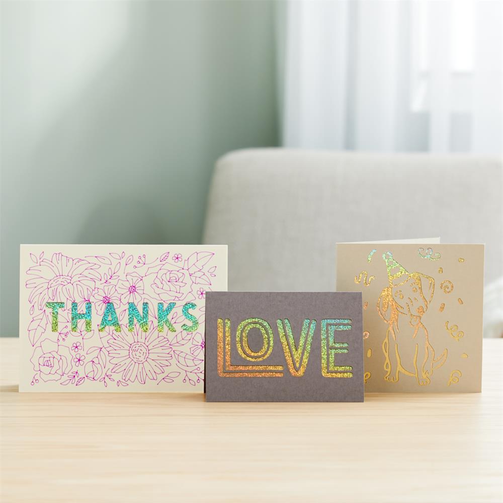 Cricut Cutaway Cards Neutral S40 Klebekarten mit Hintergrundblätter 14 Stück