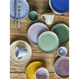 Bloomingville Latina Teller, Dunkelgrün, 20 cm, Steingut, dänisches Design