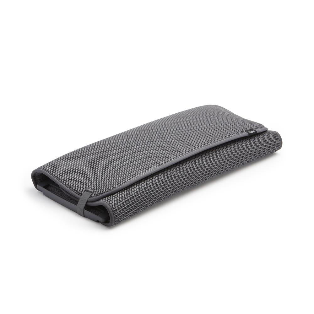 Umbra Udry Geschirr Abtropfgestell und Mikrofaser Abtropfmatte, Faltbar, Platzsparend, 61 x 45 cm, in Anthrazit