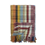 Bloomingville Elmy Decke Bunt Recycelte Baumwolle L160xW130 cm – bunte Baumwolldecke