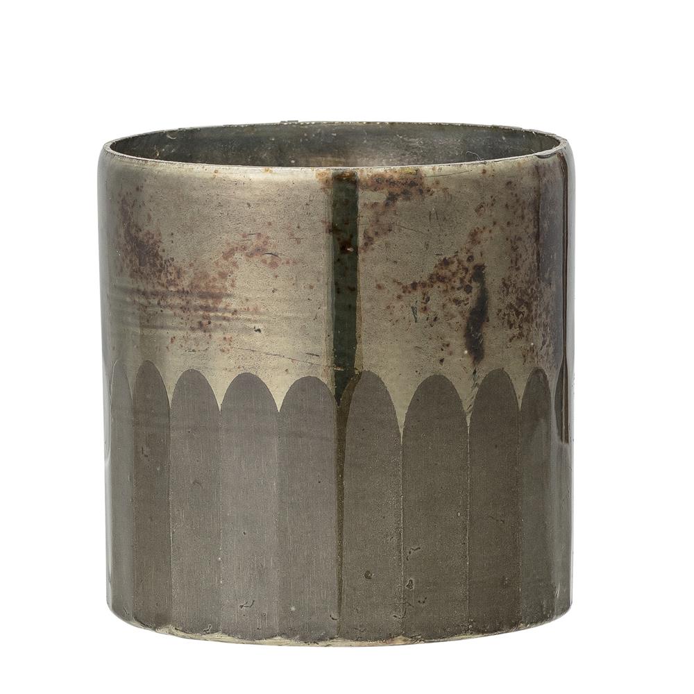 Bloomingville Jana Teelichthalter, Braun, Glas, 8 cm, dänisches Design
