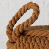 BOLTZE Türstopper quadratisch Strick Braun mit Schlaufe – als Buchstütze, Fensterstopper & Türhalter