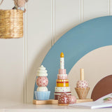 Bloomingville MINI Celebrate Aktivitätsspielzeug Bunt Holz 18er Set