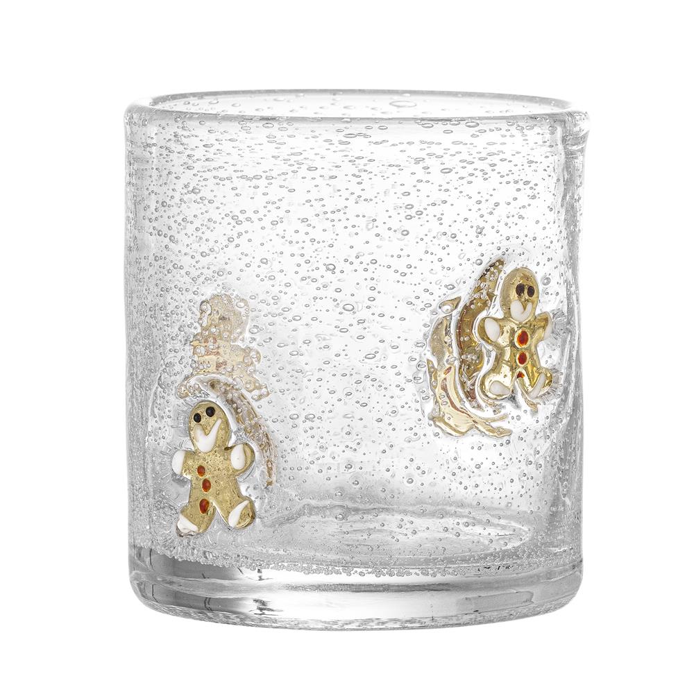 Bloomingville Debra Trinkglas Klar Glas Lebkuchenfigur Weihnachtsglas 370 ml