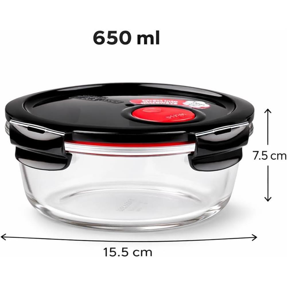 LocknLock Oven Glass Frischhaltedose 650 ml - Ofenform mit Deckel, mikrowellengeeignet, auslaufsicher