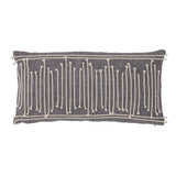 Bloomingville Elona Kissen, in Grau, aus Baumwolle, 60x30 cm, mit Dekoration aus dicken Schnüren