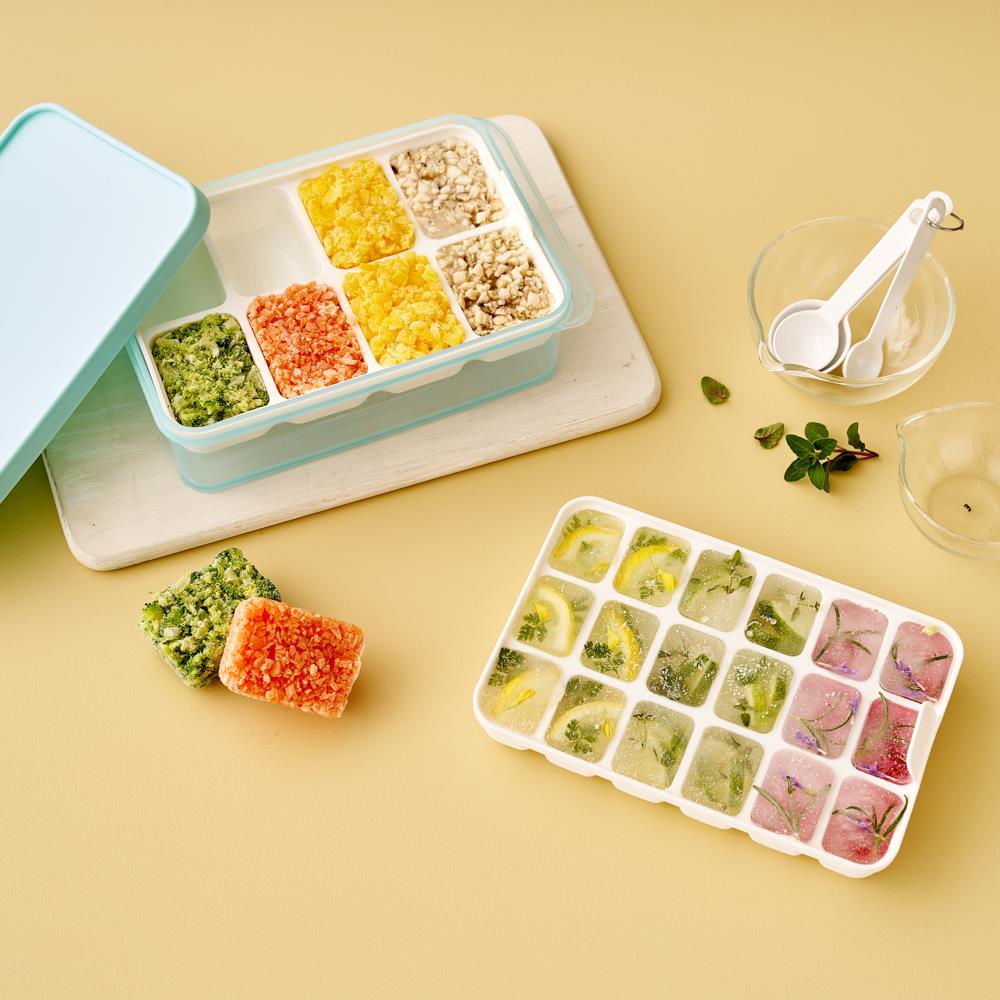 LocknLock Freezer Fit - Vorratsdose 1,65 L mit 18er Eiswürfelportionierer - Frischhaltedose, Gefriergeeignet